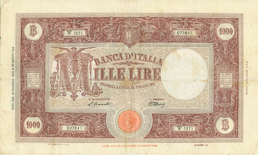 Banconota di Mille lire degli anni 30