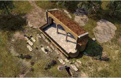 Ricostruzione virtuale di chiesa   vista dall'alto