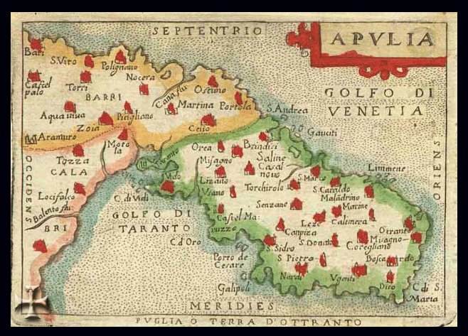 Mappa antica di Terra d'Otranto