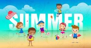 Bambini in gioco d'estate