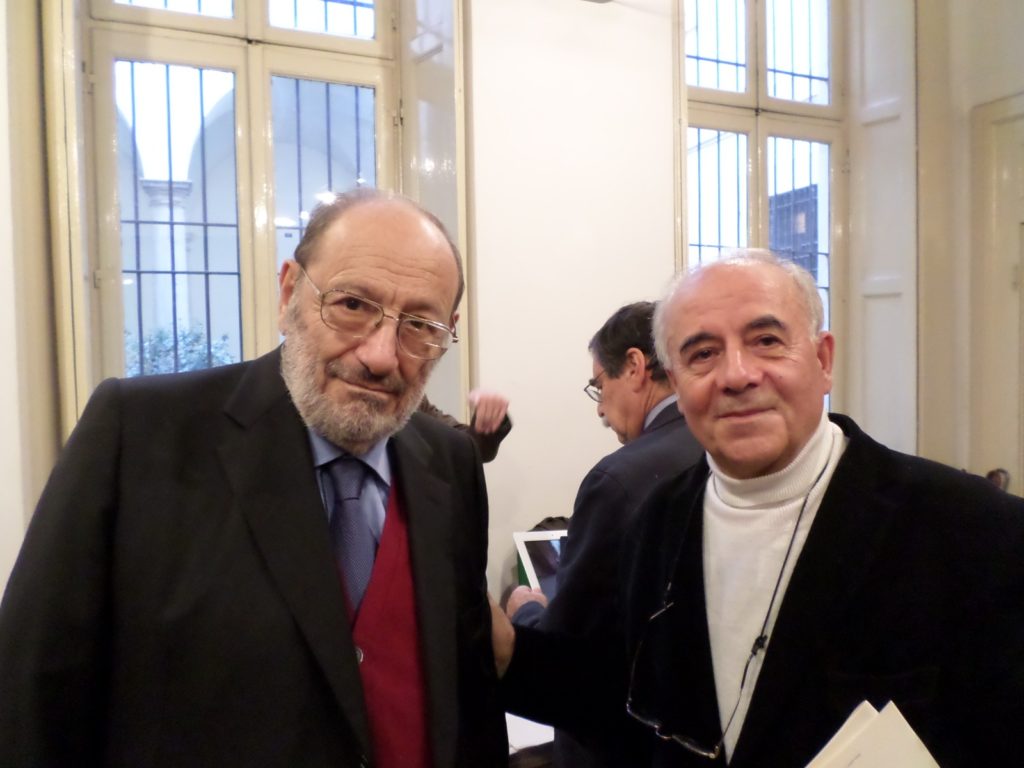 Scrittori Umberto Eco e Maurizio Nocera