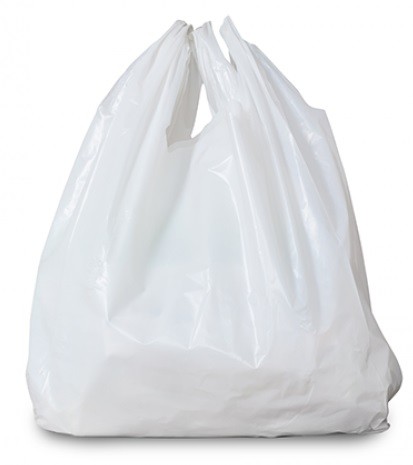 Sacchetto bianco in plastica per la spesa