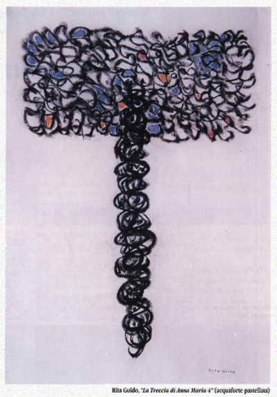 Rappresentazione artistica di una treccia di capelli
