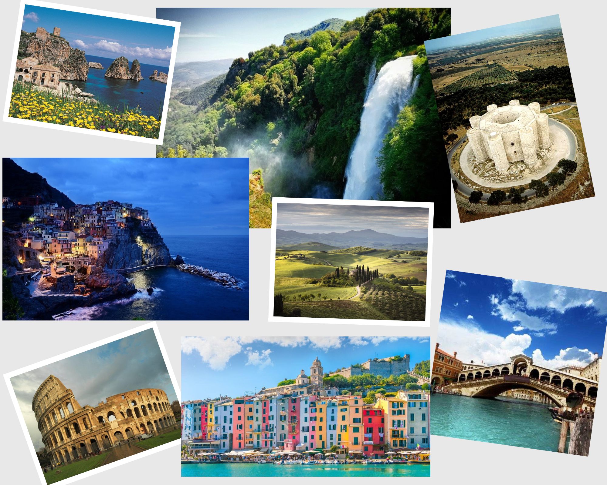 collage di foto di posti più belli d'Italia