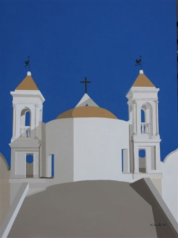 la chiesa di borgo cardigliano in un dipinto di marcello torsello