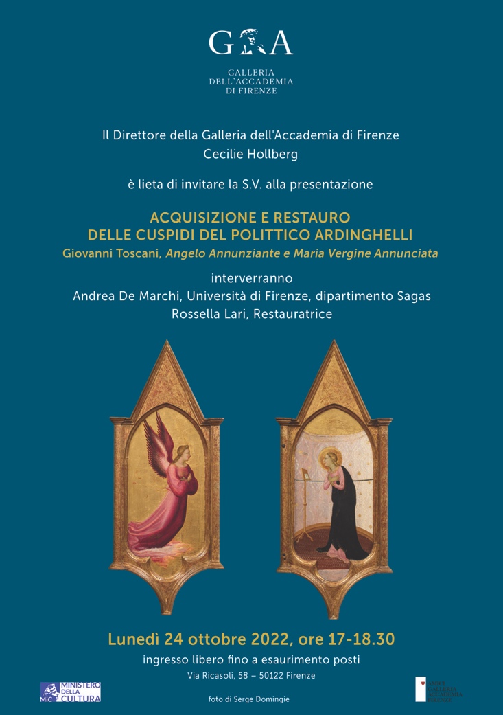 locandina dell'evento del 24 ottobre 2022 presso la galleria dell'Accademia di Firenze