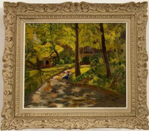 Alexandre Magaram, Paris le parc Monceau, olio su tela, 46x55 cm, ca 1930