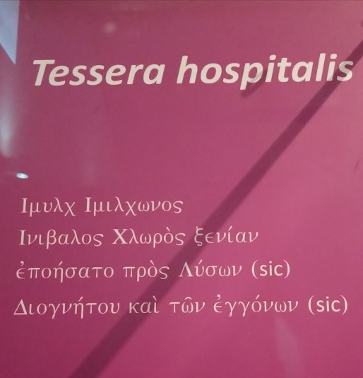 Iscrizione della tessera hospitalis di Lilybeo