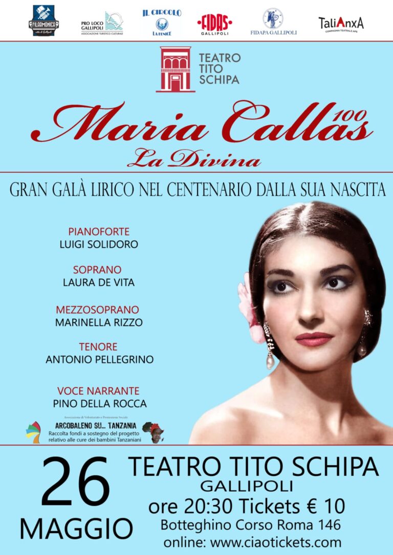 Maria Callas 100. La divina - evento a Gallipoli
