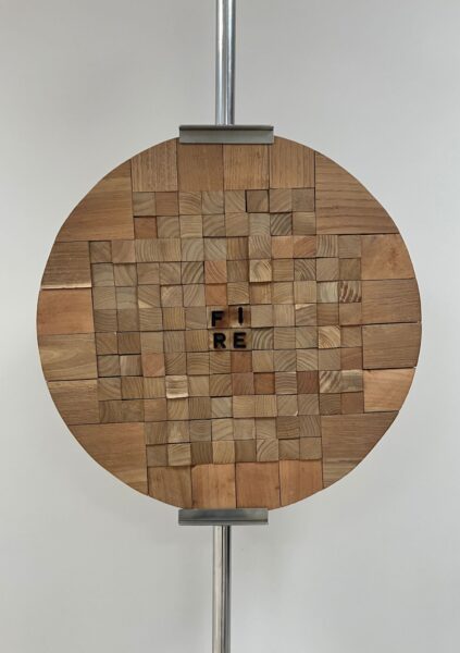 Joe Tilson, Fire, multiplo in legno, IX/X, 55x55 cm, 1987