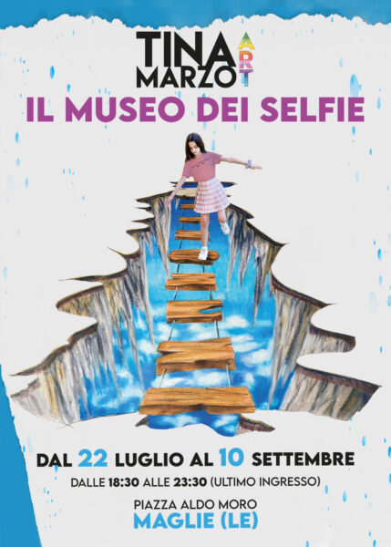 Dal 22 luglio al 10 settembre 2023, presso il Palazzo De Marco a Maglie, torna la IX edizione de ''IL MUSEO DEI SELFIE - L’ARTE INTERATTIVA 3D'' di Tina Marzo.
