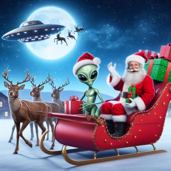 Babbo Natale con un extraterrestre