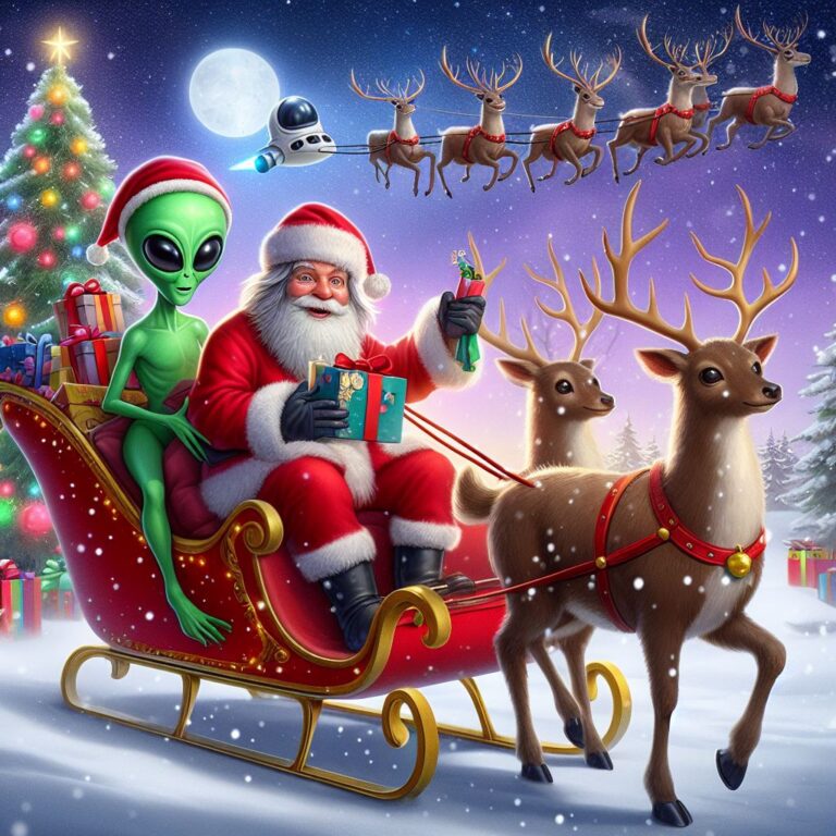Babbo Natale con un extraterrestre