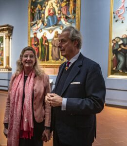 Cecilie Hollberg, direttore della Galleria dell'Accademia di Firenze e Fausto Calderai, Presidente Amici