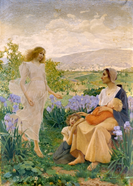 Alfredo Savini (Bologna, 1868 - Verona 1924), Auxilium ex alto, 1896, olio su tela Bologna, Collezioni Comunali d’Arte